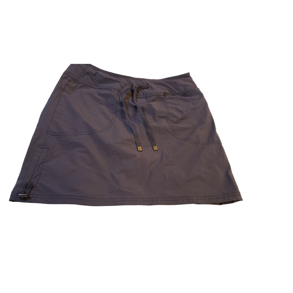 Green Tea Womens Medium M Gray Activewear Skort Drawstring Side Zip Yoga Tennis
